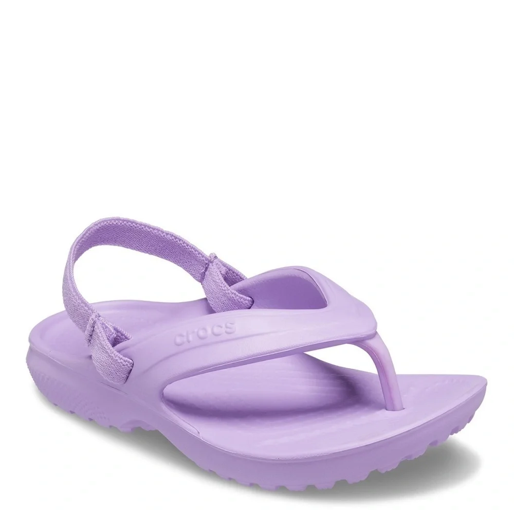 NWT Crocs Classic Flip Flops With Straps Lavender Kids